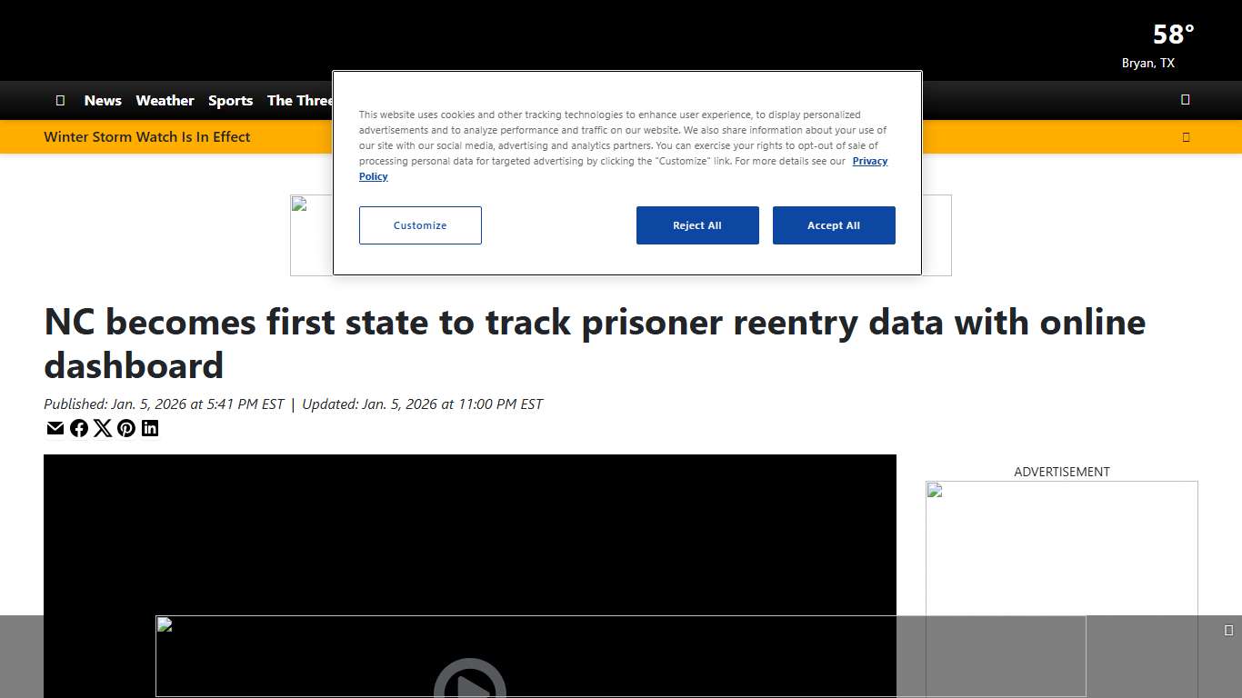 NC becomes first state to track prisoner reentry data with online dashboard